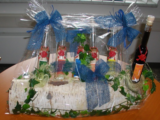 Geschenk Schnapsflaschen in Birke